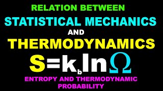 Relation between Statistical Mechanics and Thermodynamics Derivation  Entropy and Probability [upl. by Robet816]