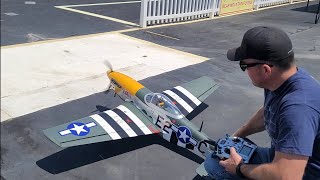 HANGAR 9 20CC P51 MUSTANG demo flight [upl. by Ahsirhcal]