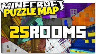 Minecraft  25 ROOMS Minecraft Puzzle Map [upl. by Yarezed]