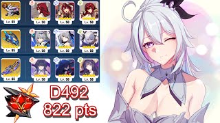 Honkai Impact 3 ExAbyss RL D492  Assaka 822 pts  HoFiS0 HoTrS0 HoOSS0 Entropy SS [upl. by Crespi]