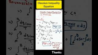 Clausius Inequality equation thermodynamics physical chemistry process csirnet gate ytshorts [upl. by Mack]