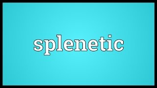 Splenetic Meaning [upl. by Bissell299]