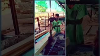 Routine sawing wood using a band saw machine [upl. by Ecienahs]