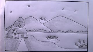 Drawing Scenery PencilHow To Draw A Easy Scenery [upl. by Gillett49]