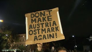 Austria 25mila persone in piazza a Vienna contro coalizione di governo con estrema destra di Fpö [upl. by Immac]