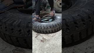 new tyre ring fittingcar tyre skills tubeless [upl. by Akeinahs]