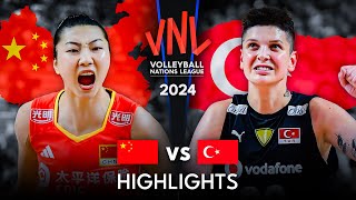 🇨🇳 CHINA vs TURKIYE 🇹🇷  Highlights  Womens VNL 2024 [upl. by Amory]