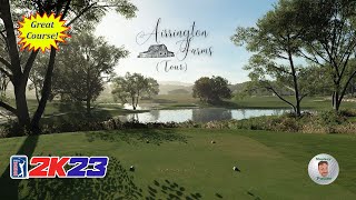 PGA Tour 2K23  Airrington Farms Tour  Course Showcase with Flyover [upl. by Prudy]