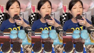 ASMR Dessert Mukbang Eating Chocolate Cake  Mukbang Eating Show💗🍰🧁 [upl. by Sassan241]