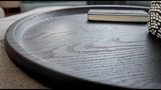 Woodturning  Ebonized Oak Tray [upl. by Lyndel]