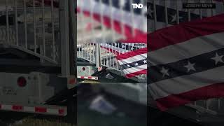 Trump rally aftermath Bloodstained bleachers photographed at deadly shooting [upl. by Rothwell]