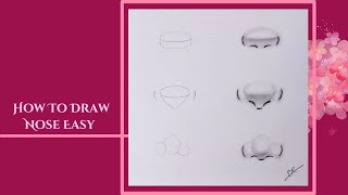 How To Draw Nose Easy  Cute Nose Drawing  Step By Step Drawing [upl. by Clougher]