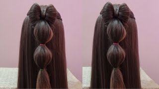 Wedding hairstyle for long hair  easy hairstyle for engagement  bridal simple open hairstyle [upl. by Eener]