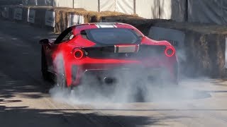 New Ferrari 488 Pista  BURNOUT and SOUND [upl. by Debbee]