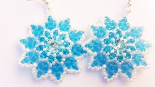 DIY tutorial orecchini con superduo e swarovski  quotOrecchini Jeanne quot  earrings superduos [upl. by Marentic]