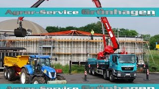 Behälterbagger  Fermenterreinigung Endlager ausbaggern  Fermentersanierung  Nachgärer ausbaggern [upl. by Nwahsem]