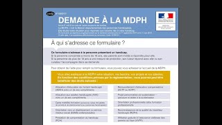 Vidéo remplir un dossier MDPH [upl. by Sinnelg242]