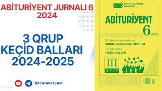 3 QRUP ABİTURİYENT JUNALI 6 2024  3 QRUP KEÇİD BALLARI 20242025 [upl. by Eelirrem]