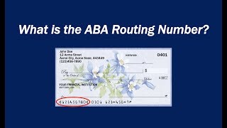 What is an ABA Routing Number [upl. by Maida232]