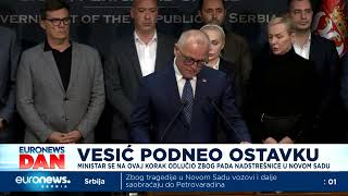 Goran Vesić dao ostavku na mesto ministra [upl. by Annhej]