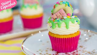 CUPCAKES DE VAINILLA Y MARSHMALLOW O MALVAVISCO 😍  DRIP CUPCAKE  QUIERO CUPCAKES [upl. by Dott275]