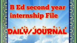 b Ed second year class exam practical internship file kaise banaye 👇 [upl. by Kcirad]