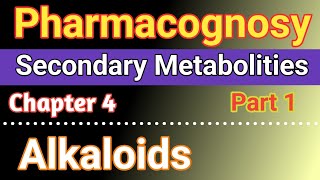 Pharmacognosy Chapter 4 in hindi  Secondary Metabolities  Alkaloids in hindi  Part 1 [upl. by Attenyw]