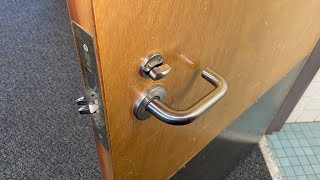 Restroom CORBIN Commercial Mortise Lock and Door Closer [upl. by Nilesoy913]