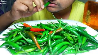 GREEN CHILLI EATING CHALLENGE 🔥  Hungry gadwali [upl. by Elenaj]