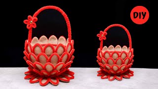 Plastic Bottle Basket Craft Ideas  Best out of waste  Keranjang cantik dari botol plastik bekas [upl. by Eliga]