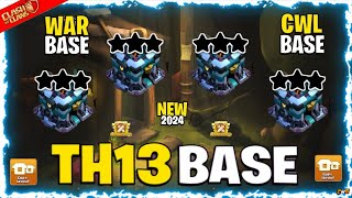 TOP 5 TH13 WAR BASE 2024  LINK  TH13 ANTI 2 STAR BASE LINK  TH13 LEGEND LEAGUE BASE 2024 [upl. by Kaela]