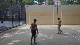 Grand Street  Handicap Game 2 vs 1  John P vs Ken amp Kai  Handball Filmed By Shena  6272024 [upl. by Yoong]