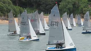 Salcombe Gin Merlin Rocket Week 2024 Wednesday Morning Race Start by Malcolm Mackley [upl. by Obnukotalo]