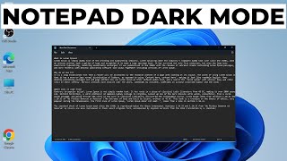 How to Enable Dark Mode in Notepad Windows 11 [upl. by Arenat]