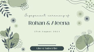 ROHANamp ALEENA  ENGAGEMENT  LIVE STREAMING [upl. by Maighdiln]