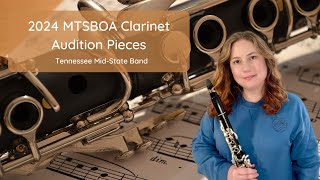 2024 MTSBOA Tennessee MidState Band Clarinet Audition Pieces All [upl. by Berhley]