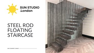 BUILDS Steel Rod Floating Staircase  SUN STUDIO London [upl. by Otsuj539]