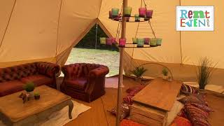 Festival Bell Tent Village Glamping Summer Set Up [upl. by Enyleuqcaj]