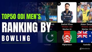 Top50 Bowlers ranking by ODI  comparison video cricket comparison [upl. by Ierna]