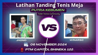 Latihan Tanding Tenis Meja PUTRA KEBUMEN  Jhono Div8 vs Winarso Div8 tabletennis tenismeja [upl. by Germin]