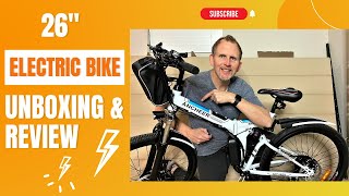 Ancheer 26quot electric bike  folding electric mountain bike in 2021 Unboxing amp Review [upl. by Etnuahc7]