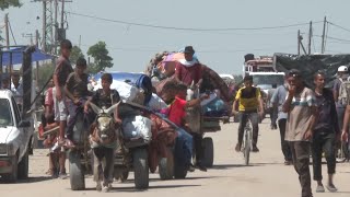 Palestinians express anguish at having to flee Israels ongoing military operation in Rafah [upl. by Nitsur471]