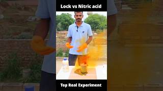 Lock vs Nitric acid 😱 shorts youtube expariment education ytshorts entertainment [upl. by Eesdnil529]