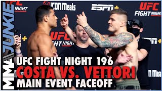 Marvin Vettori flips off curses out Paulo Costa in heated faceoff  UFC Fight Night 196 [upl. by Romelda198]