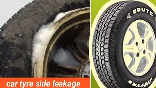 CAR tyre side leakage 165 80 R14 repair kaise kare Gulam Saha Tyre [upl. by Llertal]