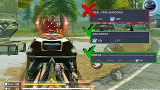 AIM ASSIST amp LAG FIX SETTINGS FOR COD MOBILE SEASON 6  BEST AIM SENSITIVITY SETTINGS in CODM BR [upl. by Ecilayram]