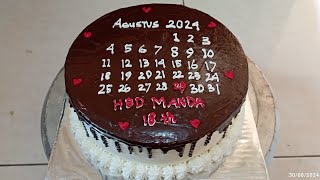 CALENDAR CAKE  birthday calendar cake tutorial  Korean butter cream cake [upl. by Divan]