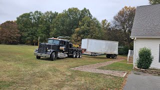 Dry Van Tractor Trailer Stuck Behind a Building For 20 Years [upl. by Yllas]