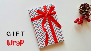 How to Wrap a Ribbon around a Gift Box  Christmas Gift Wrap with Ribbon Easy giftwrap [upl. by Towbin120]