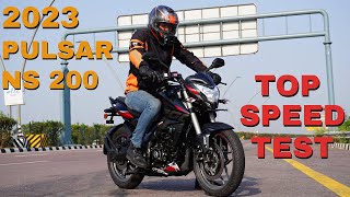 New 2023 Bajaj Pulsar NS200 BS7 Top Speed Test [upl. by Lynna]